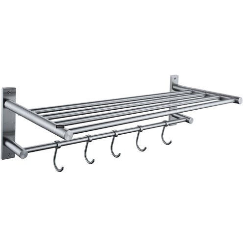 Best-Design "Clips" Wand Handdoekrek Incl. 5 Haakjes Chroom 