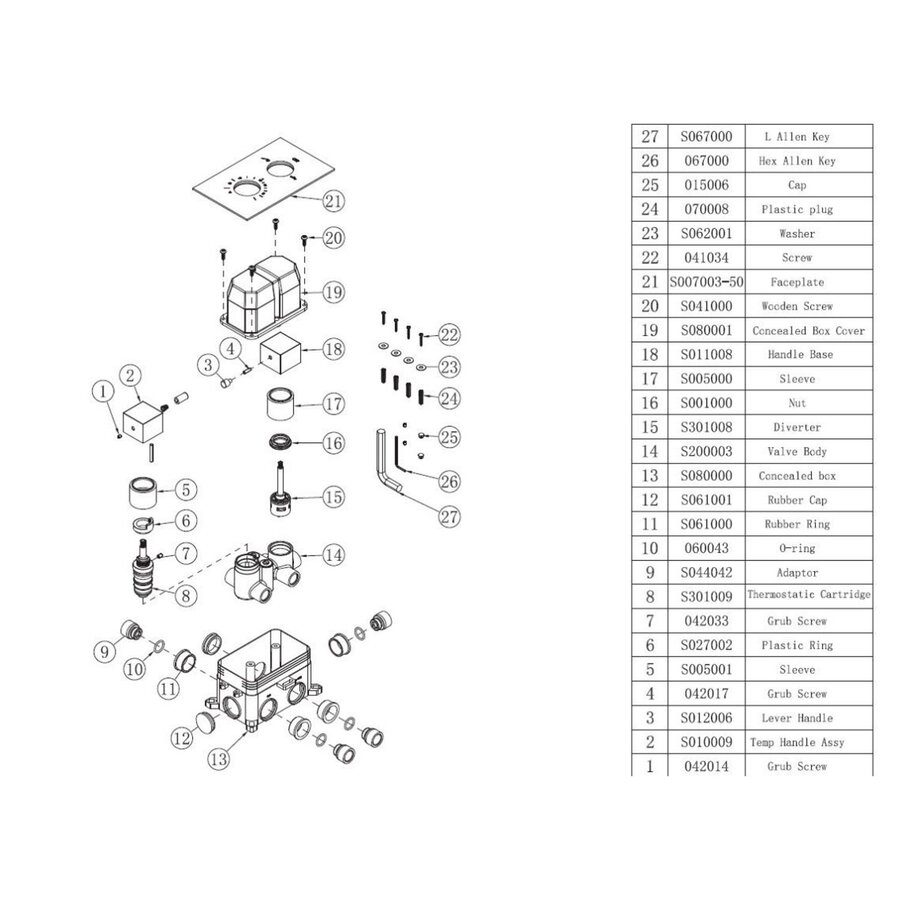 Best-Design "One-Pack" Inbouw-Regendoucheset "Stylmo-Nero M-300" Mat-Zwart