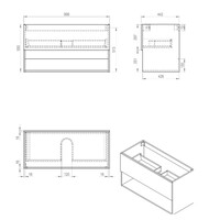 Best-Design "Rigatti-100-Halifax-Greeploos" Meubel Onderkast 100 cm