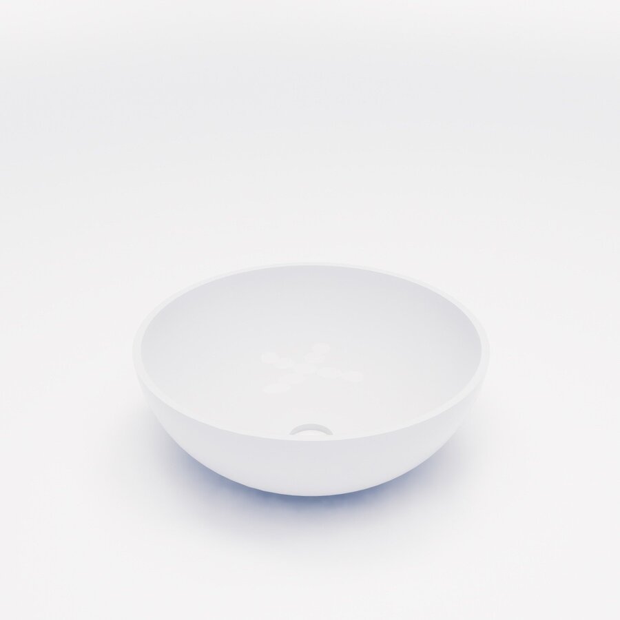 Waskom BWS Dorn 40X40X15cm Rond Solid Wit Glans