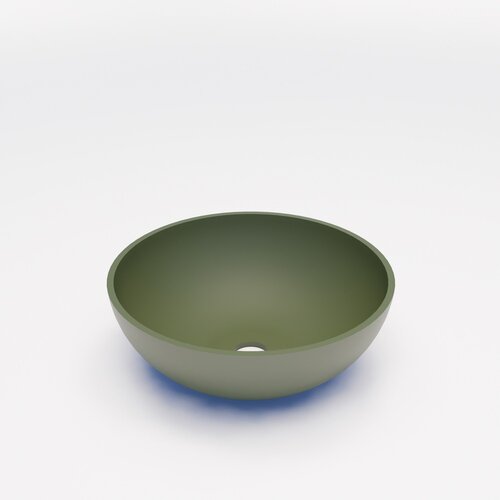 Waskom BWS Dorn 40X40X15cm Rond Solid Olijf Groen Mat 