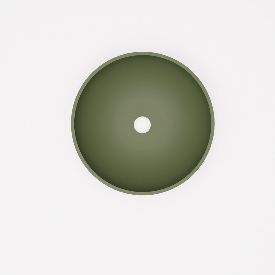 Waskom BWS Dorn 40X40X15cm Rond Solid Olijf Groen Mat