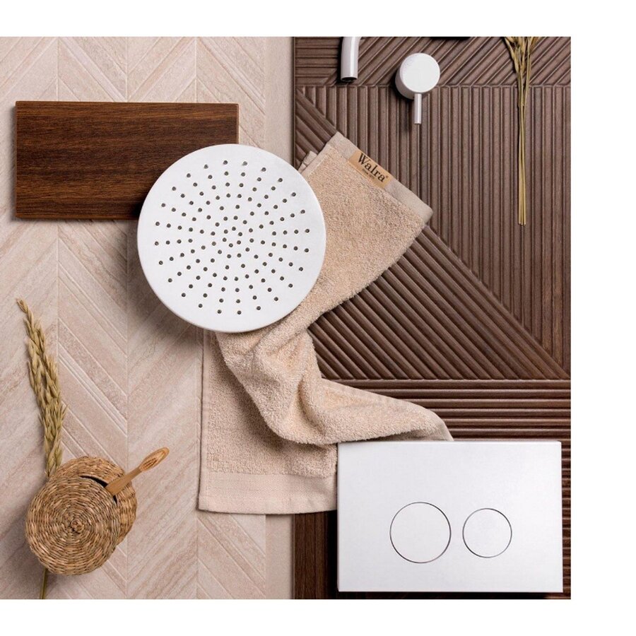 Bedieningsplaat Qeramiq Push Met DualfFush Frontbediening ABS Rond Glans Wit