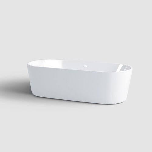 Clou InBe Vrijstaand Ligbad Ovaal 178x80x56 cm Acryl Wit Met Overloop Wit 
