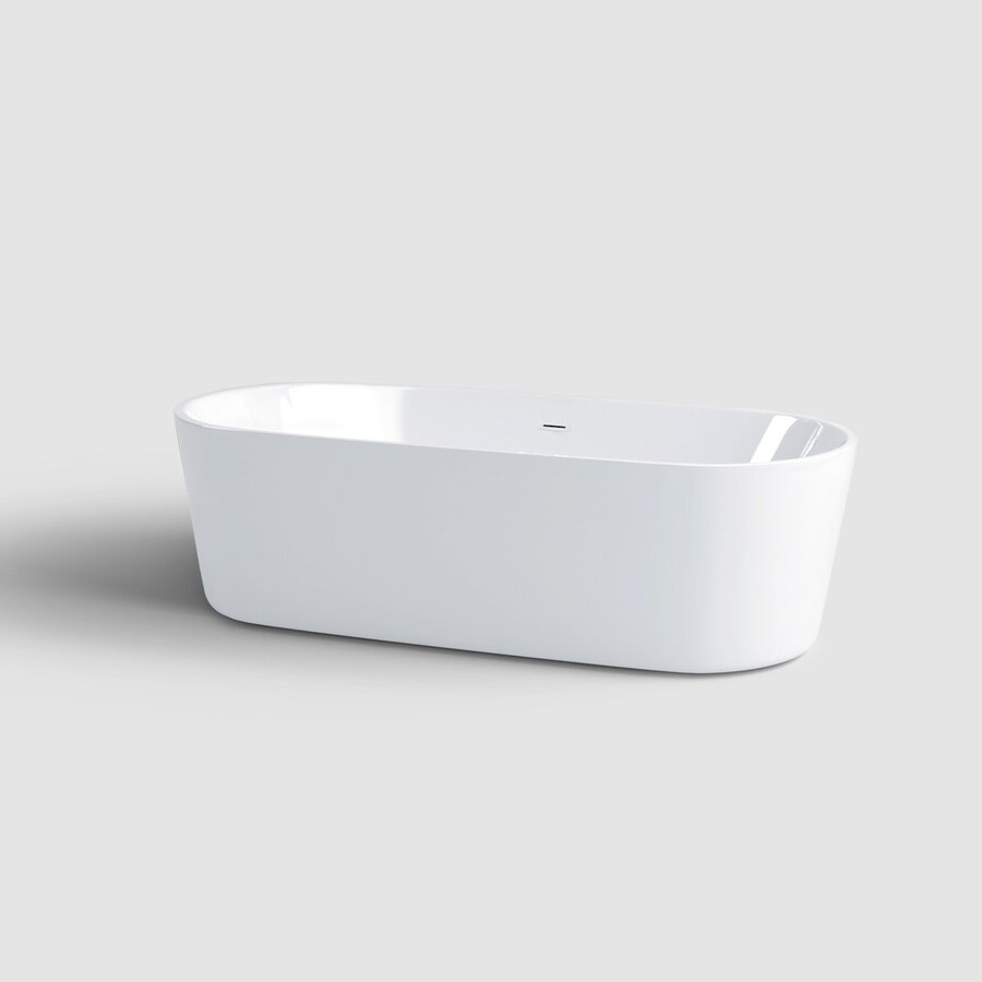 Clou InBe Vrijstaand Ligbad Ovaal 178x80x56 cm Acryl Wit Met Overloop Wit