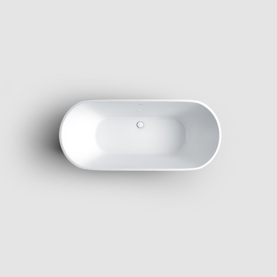 Clou InBe Vrijstaand Ligbad Ovaal 178x80x56 cm Acryl Wit Met Overloop Wit