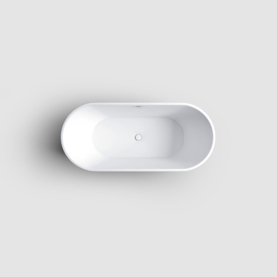 Clou InBe Vrijstaand Ligbad Ovaal 165x73.5x61.5 cm Acryl Wit Met Overloop Wit