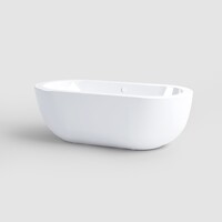 Clou InBe Vrijstaand Ligbad Ovaal 180x85x61 cm Acryl Wit Met Overloop Wit