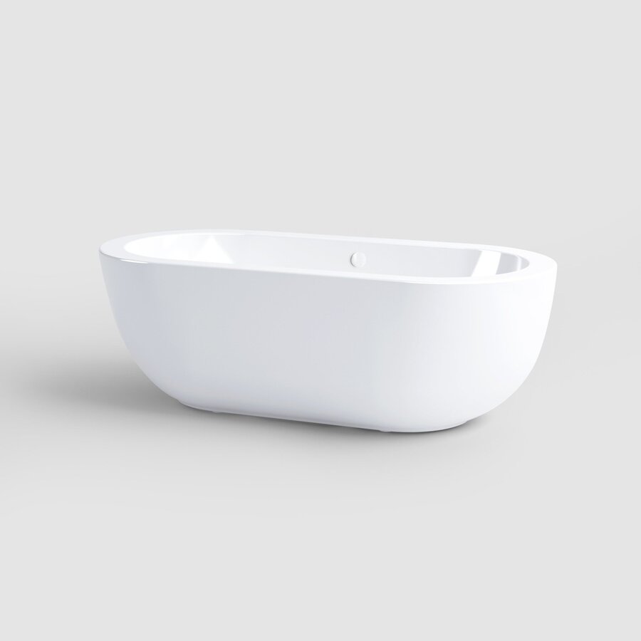 Clou InBe Vrijstaand Ligbad Ovaal 180x85x61 cm Acryl Wit Met Overloop Wit