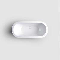 Clou InBe Vrijstaand Ligbad Ovaal 180x85x61 cm Acryl Wit Met Overloop Wit