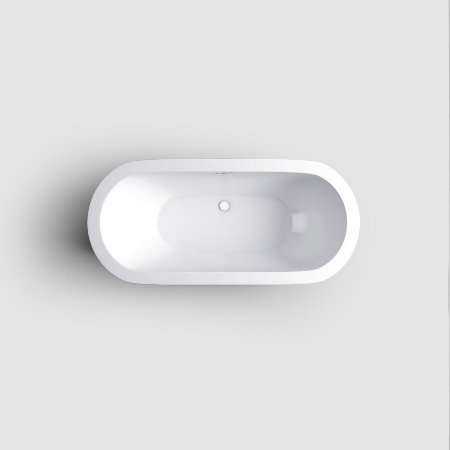 Clou InBe Vrijstaand Ligbad Ovaal 180x85x61 cm Acryl Wit Met Overloop Wit