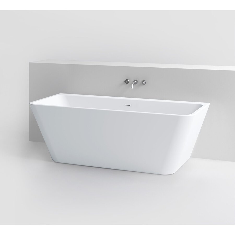 Clou InBe Ligbad Wandmodel Back to Wall 170x75x58 cm Acryl Wit Met Viega Badafvoer en Overloop Wit