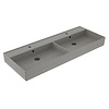 Wastafel Sanilux Edge Keramiek 120 Dubbele Wasbak 2 Kraangaten Warm Beton