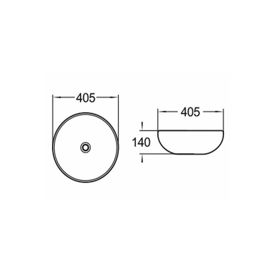 Waskom Sanilux Pisa Keramiek Met extra Dunne Rand Wit / Goud Geborsteld