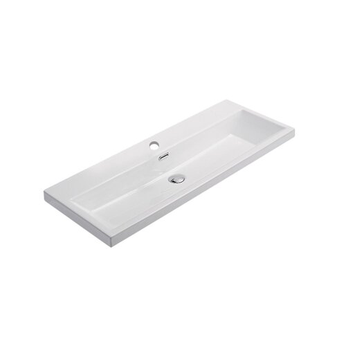 Wastafel Sanilux Compact Keramiek 100 cm 1 Kraangat Wit 