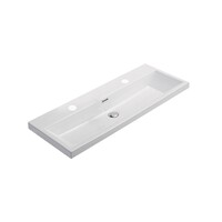 Wastafel Sanilux Compact Keramiek 100 cm 2 Kraangaten Wit