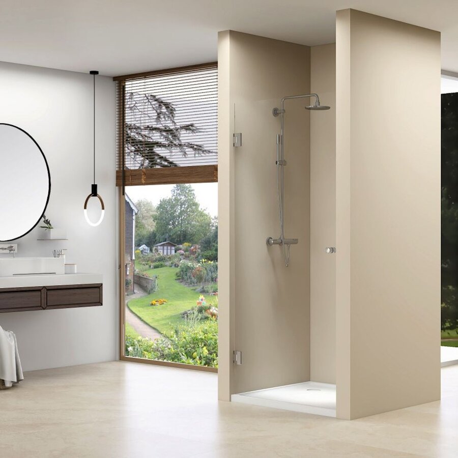 Nis Douchedeur Van Rijn Products Helder Glas 200x80 cm Ronde Knop