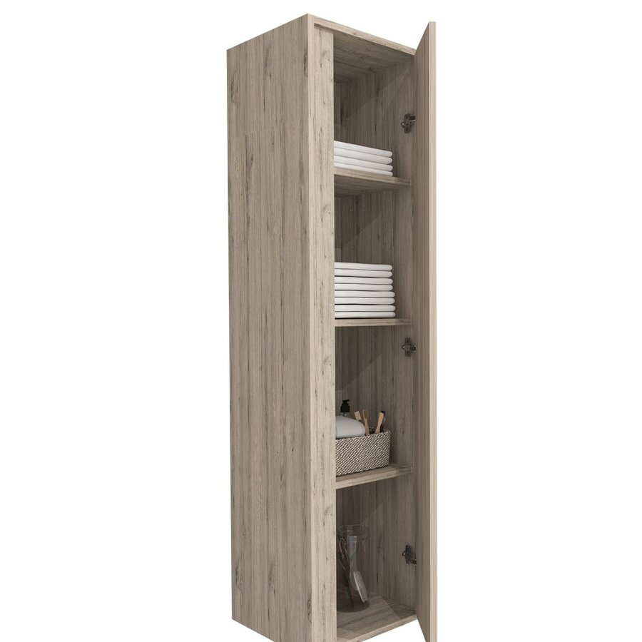 Kolomkast BWS Sally 135 cm 1 Deur Licht Hout