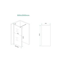 Inloopdouche Wiesbaden Slim Brons Rookglas 90x200 8mm Nano Coating