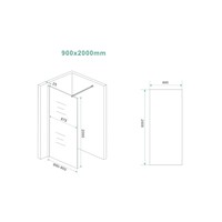 Inloopdouche BWS Danielle Brons Rookglas 90x200 8mm Nano Coating