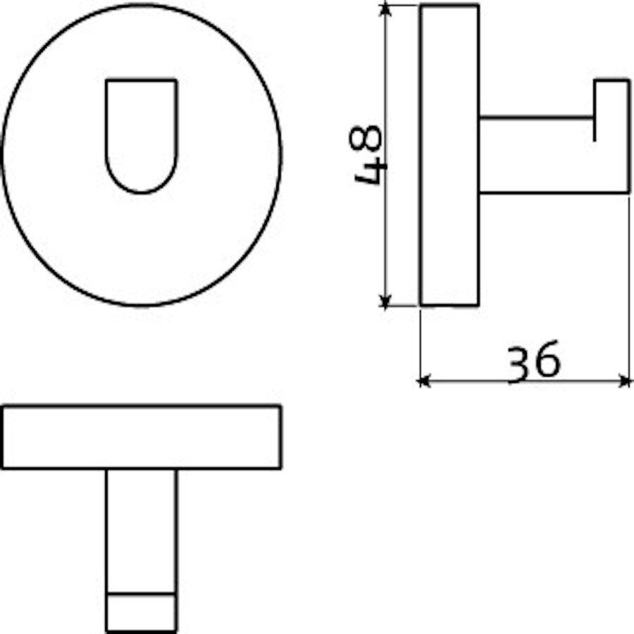 Handdoekhaak Clou Flat Set 2st Brons Geborsteld PVD