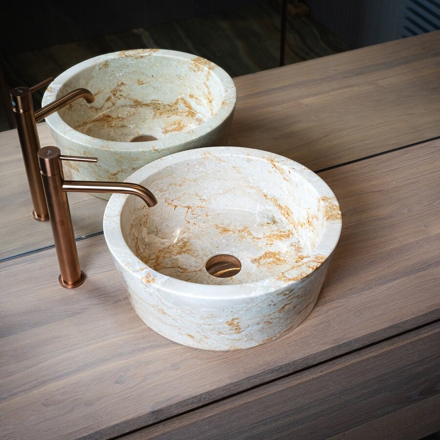 Waskom Loutro Bali S Rond 40x40x15 cm Marmer Sand