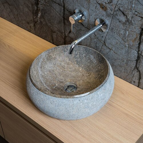 Waskom Loutro Rocky T Rond 40x40x15 cm Marmer Taupe 