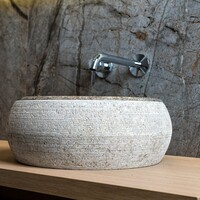 Waskom Loutro Rocky T Rond 40x40x15 cm Marmer Taupe