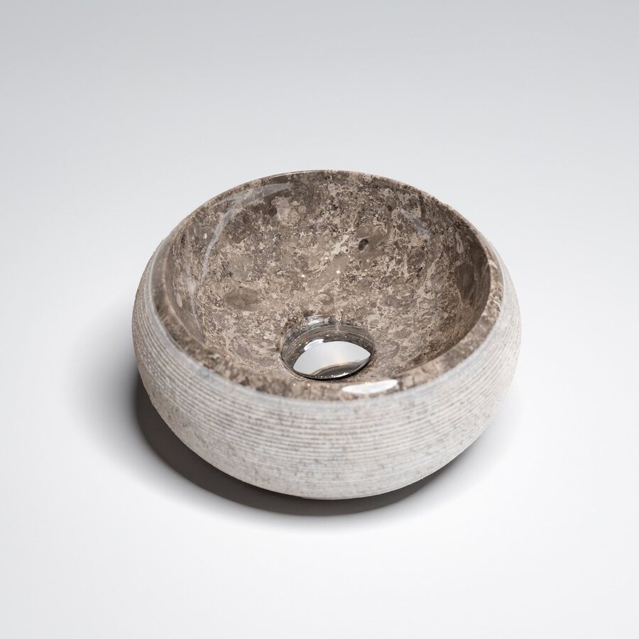 Waskom Loutro Rocky T Rond 40x40x15 cm Marmer Taupe
