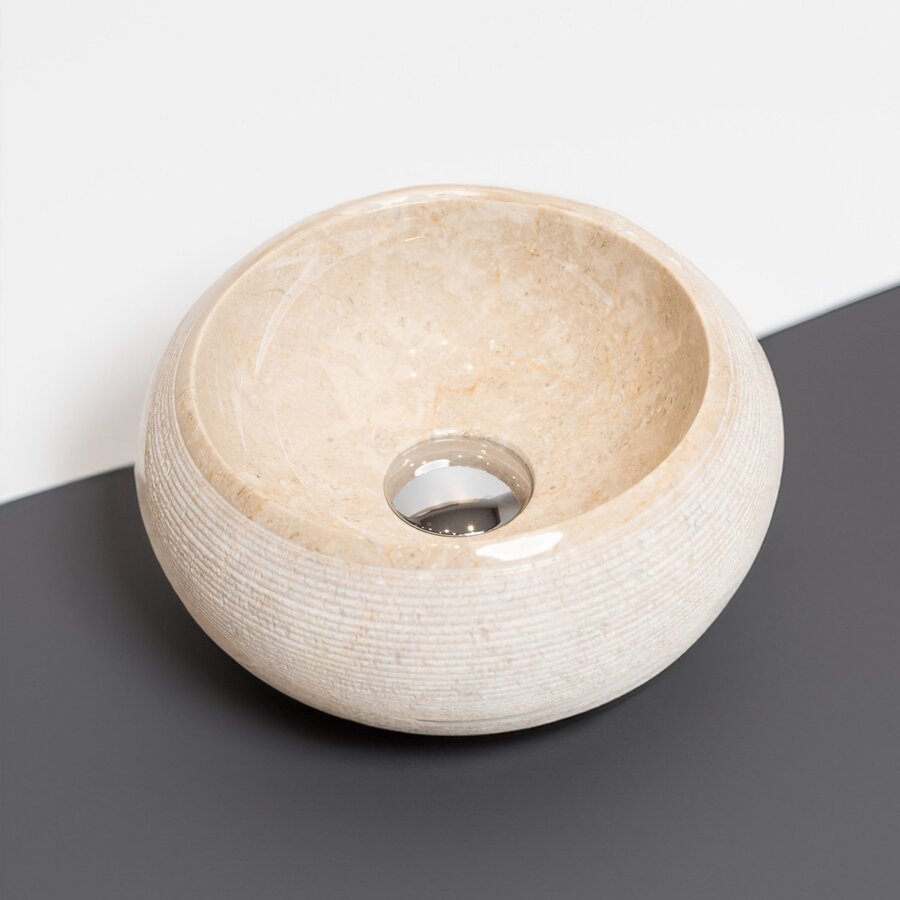 Waskom Loutro Rocky S Rond 40x40x15 cm Marmer Sand