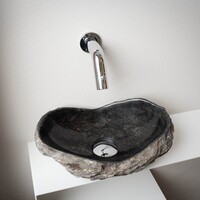 Waskom Loutro Kev B Rechthoek 25x12x10 cm Natuursteen Black