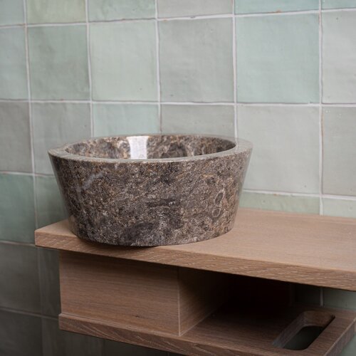 Waskom Loutro Bali T Rond 25x25x12 cm Marmer Taupe 
