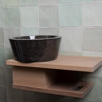 Waskom Loutro Bali B Rond 25x25x12 cm Marmer Black