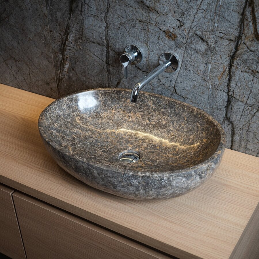 Waskom Loutro Elleni T Rechthoek 57x40.5x13.5 cm Marmer Taupe