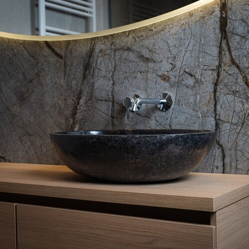 Waskom Loutro Elleni B Rechthoek 57x40.5x15 cm Marmer Black 