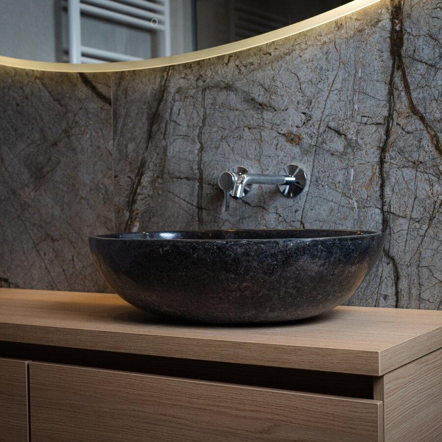 Waskom Loutro Elleni B Rechthoek 57x40.5x15 cm Marmer Black