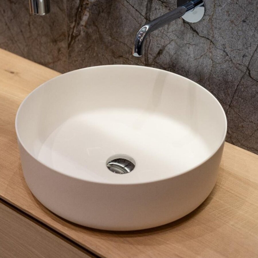 Waskom Loutro Malia Rond 42x42x14 cm Hoogglans Wit