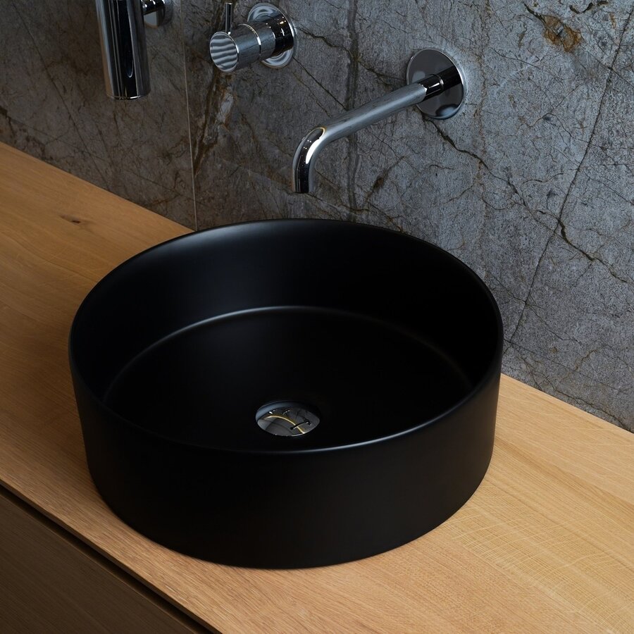 Waskom Loutro Mc Delly B Rond 40x40x12 cm Mat Zwart