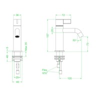 Wastafelkraan IVY Pact Model S Coldstart Chroom