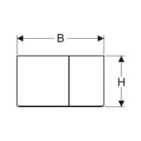 Drukplaat Geberit Sigma 70 Frontbediening 2-toets Glas Wit