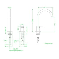 Wastafelkraan IVY Bond Coldstart 2-gats Mat Zwart PED