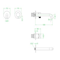 Inbouw Wastafelmengkraan IVY Tribe 2-gats Coldstart RVS316 Geborsteld Mat Goud PVD