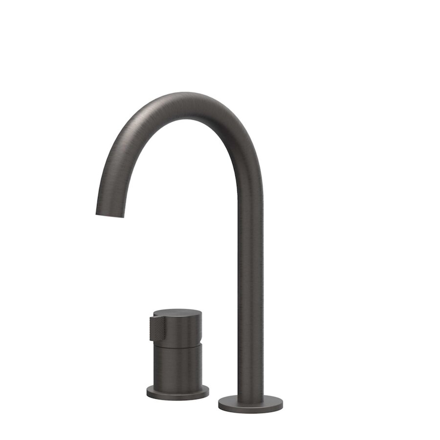 Wastafelkraan IVY Tribe Coldstart 2-gats RVS316 Geborsteld Carbon Black PVD