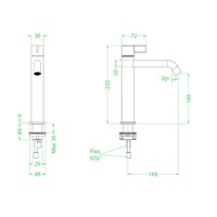 Wastafelkraan IVY Pact Model M Coldstart Chroom