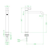 Wastafelkraan IVY Pact Model L Coldstart Geborsteld Mat Koper PVD