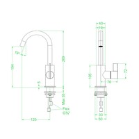 Wastafelkraan IVY Pact Draaibare Uitloop Coldstart Mat Zwart PED
