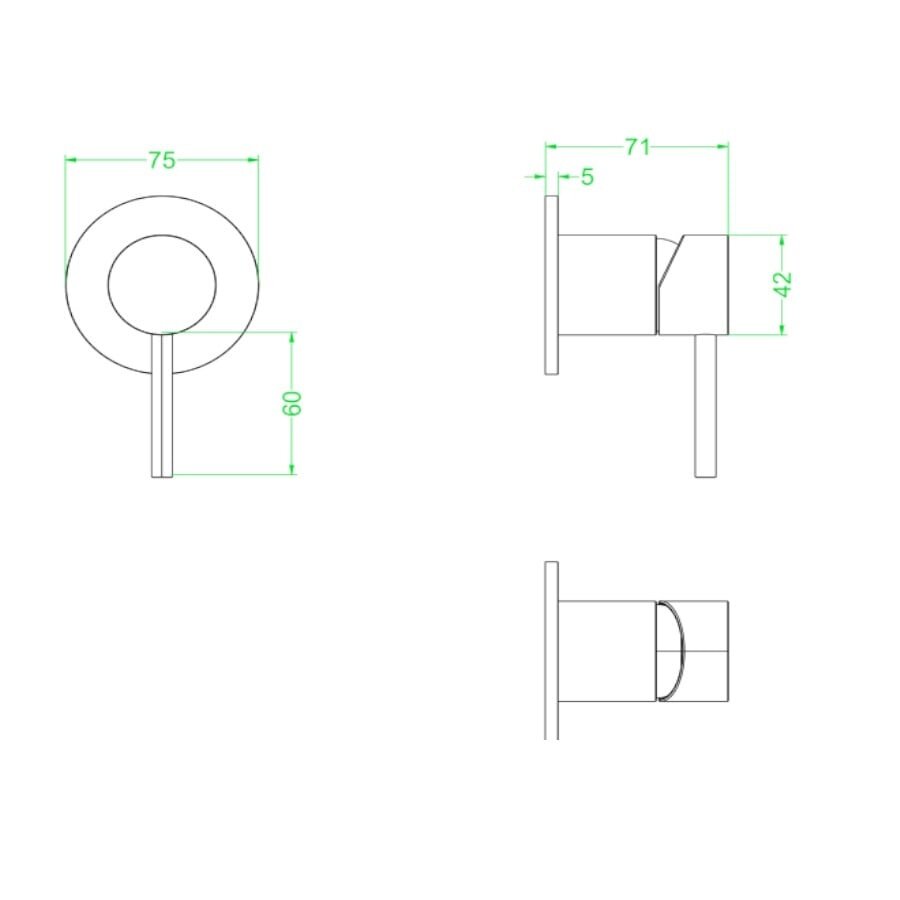 Inbouw Douchemengkraan IVY Concord Inbouw Eenhendel Inclusief Inbouwdeel RVS316 Geborsteld Mat Goud PVD