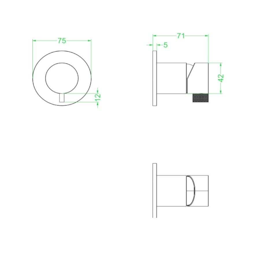 Inbouw Douchemengkraan IVY Tribe Eenhendel Inclusief Inbouwdeel RVS316 Geborsteld Mat Goud PVD