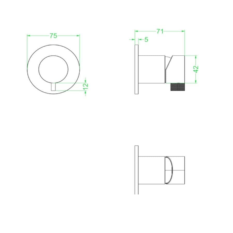 Inbouw Douchemengkraan IVY Tribe Eenhendel Inclusief Inbouwdeel RVS316 Geborsteld Carbon Black PVD