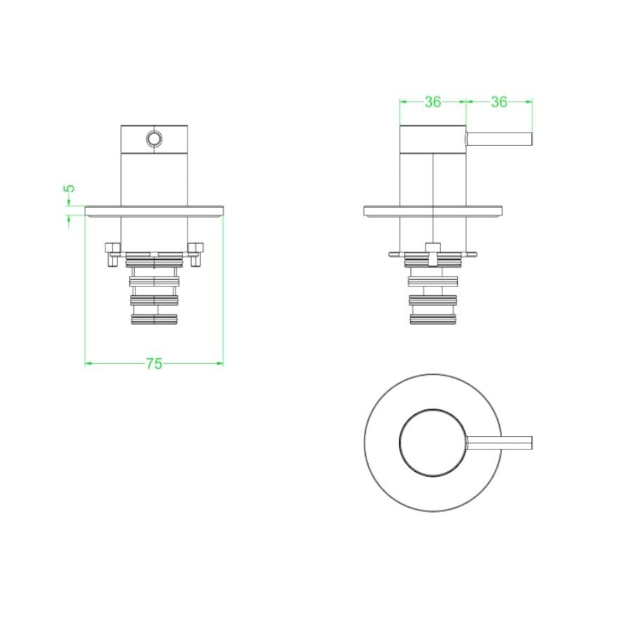 Afbouwdeel IVY Bond 2-Weg Stop-Omstel Chroom